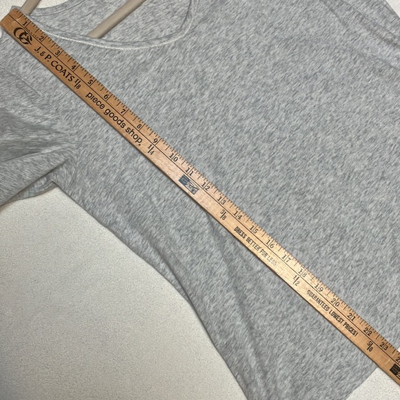 J Jill Cotton Knit Top with Satin Stitch Gray - Picture 9 of 10